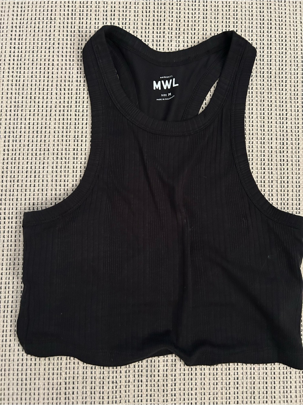 Madewell Black Ribbed Racerback Tank Top